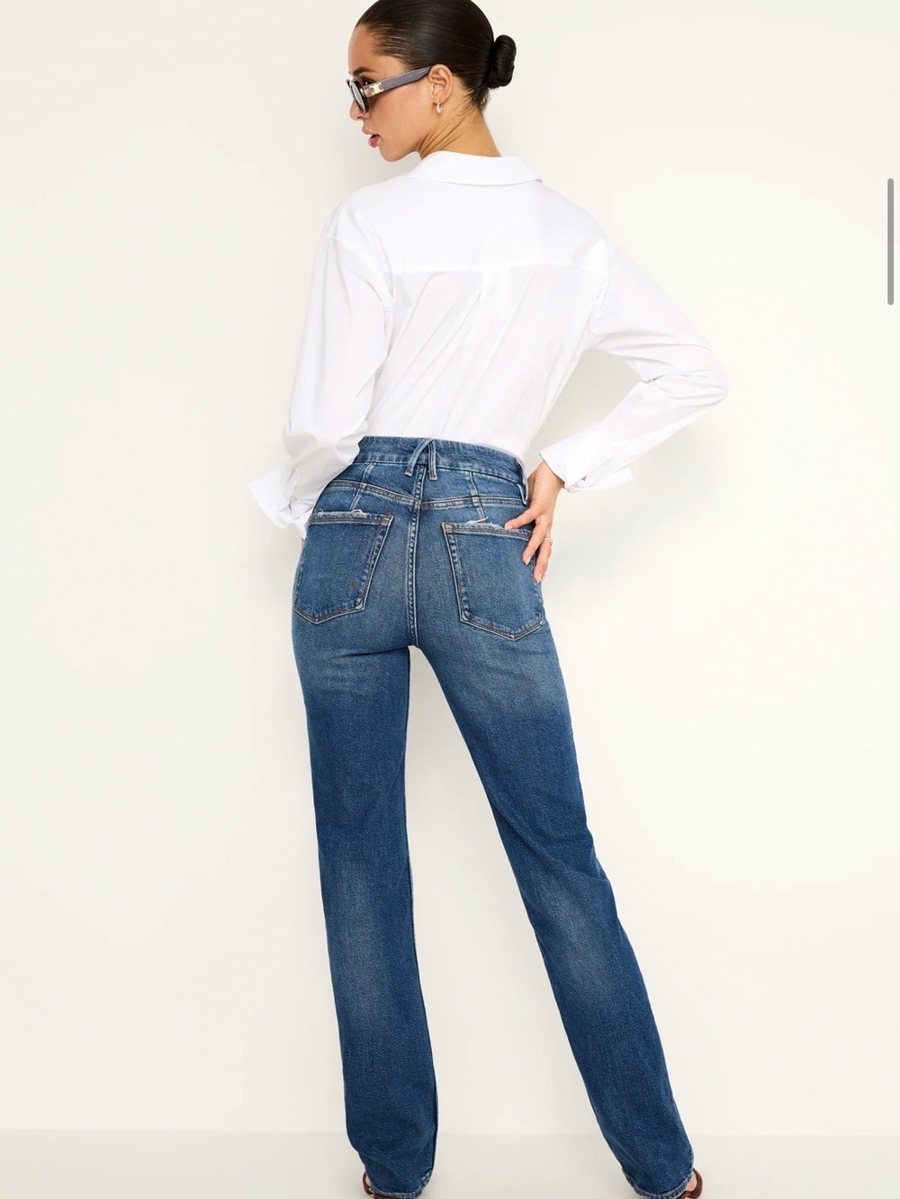 Good American Good Icon Straight 12 / 31 Indigo 605 - Picture 6 of 15